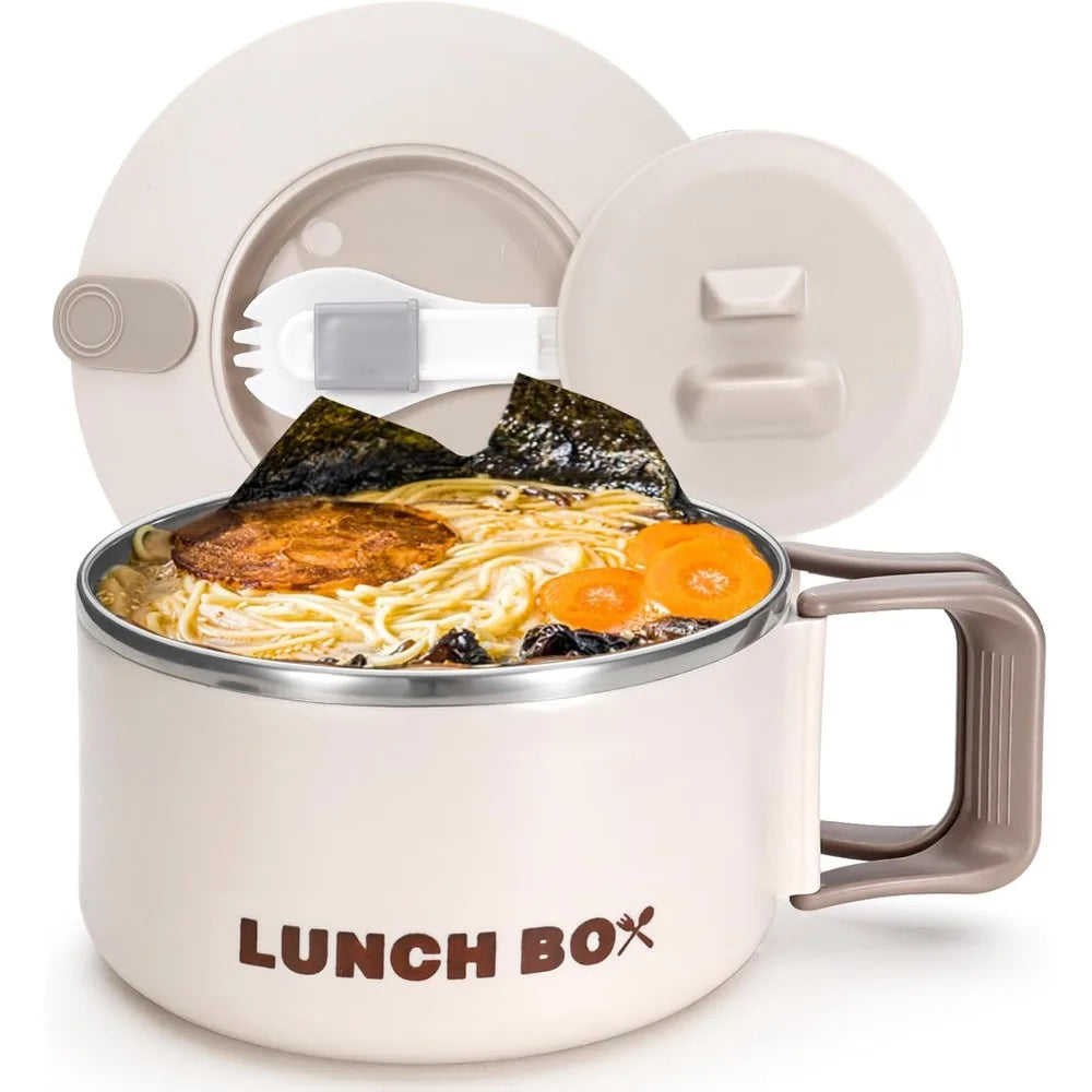 Nixie Lidded Ramen Bowl | Stainless Steel Microwave Lunch Box Microwave Ramen Bowl Nixie