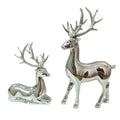 Gold Christmas Reindeer Statue Pair – Elk Figurine Home Décor Holiday Figurine Set Nixie Silver