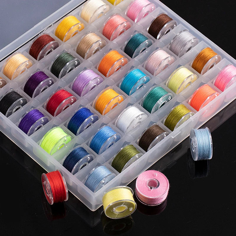 Multicolor Sewing Bobbins Box Set 25 or 36 Pcs with Case