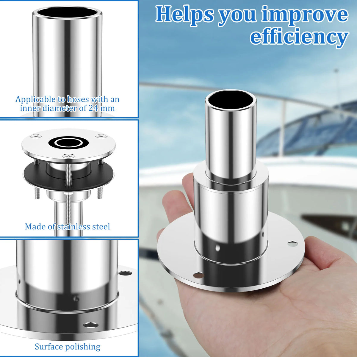 Thru Hull Exhaust Skin Fitting 24mm Pipe Socket – Diesel Heater Exhaust Skin Fitting Nixie