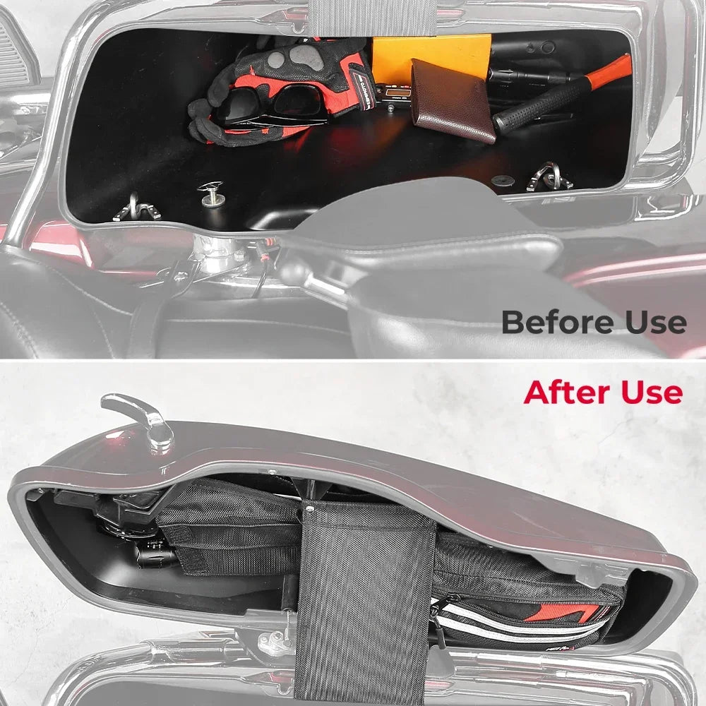 Motorcycle Saddlebag Lid Organizers 2-Pack | 2014-2025 Touring Saddlebag Organizer Nixie