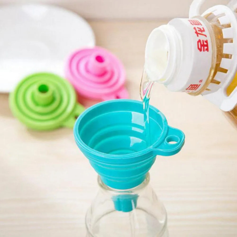 Foldable Silicone Kitchen Funnels – Collapsible, Reusable 2/4 PCS Kitchen Funnel Set Nixie