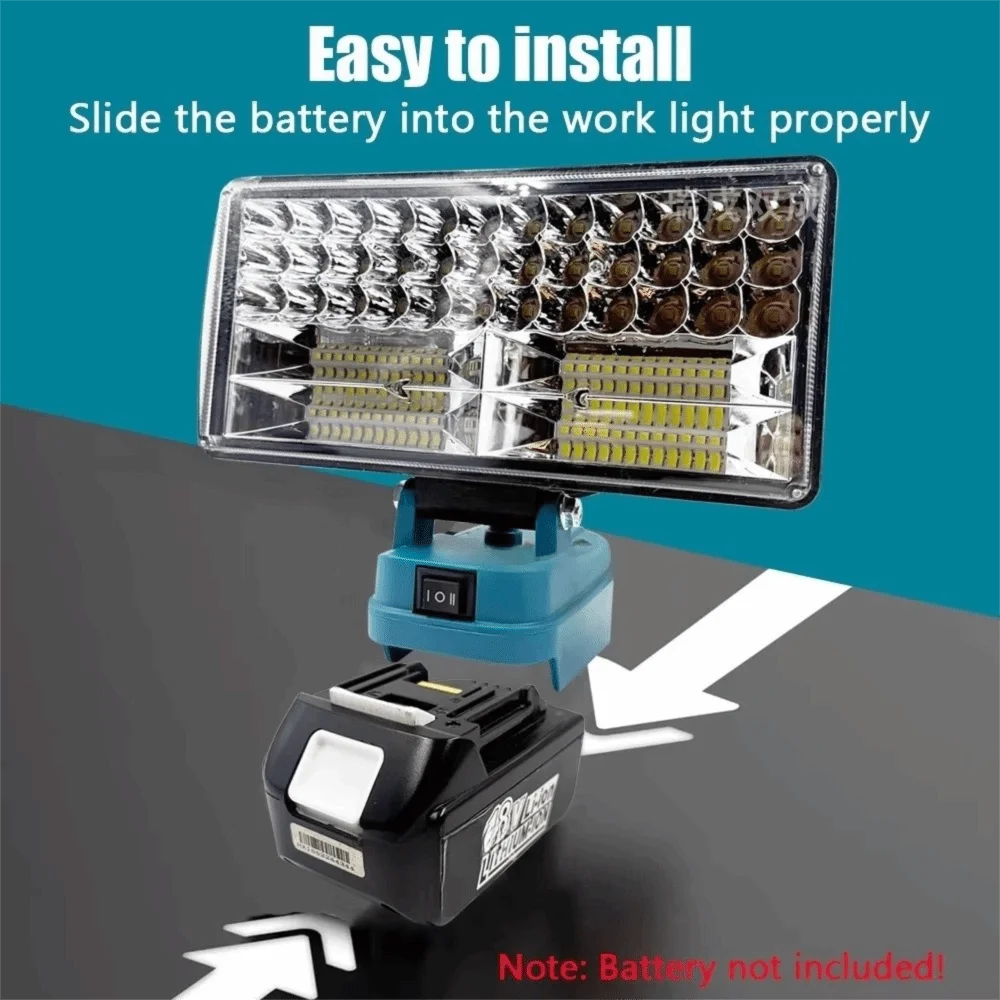 LED Work Light 4/8 Inch for Makita 18V Battery + 2 USB Ports LED Work Light Nixie