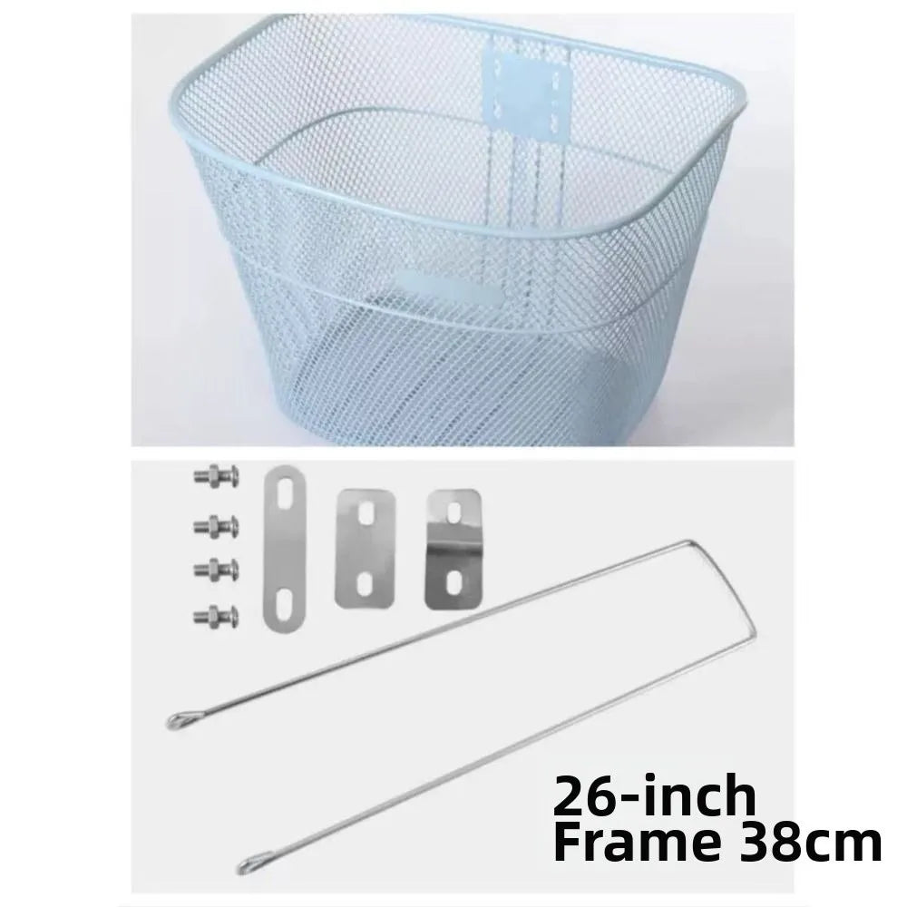 Metal Adjustable Bicycle Basket – Large Front & Rear Bike Basket Bicycle Basket Nixie Light Grey Support