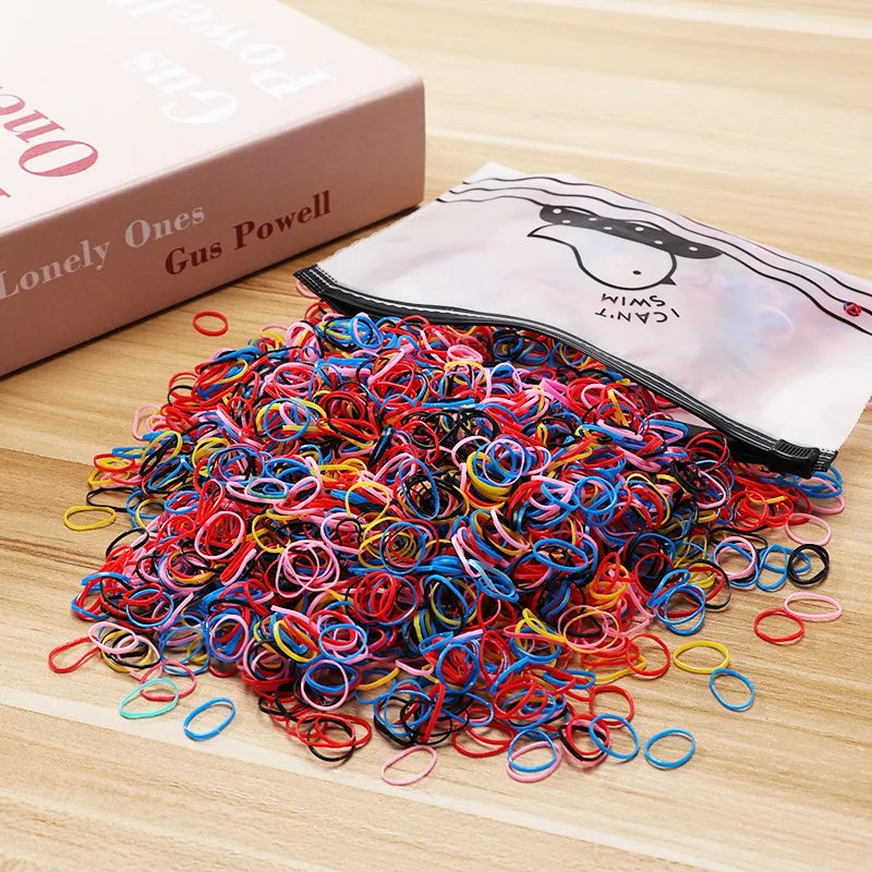 1000/2000pcs Kids Colourful Elastic Hair Ties & Ponytail Bands Kids Hair Ties Nixie 7 1000PCS