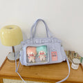 Nixie 2D Anime Purple Boston Bag – Large Shoulder & Crossbody Shoulder Tote Bag Nixie Blue