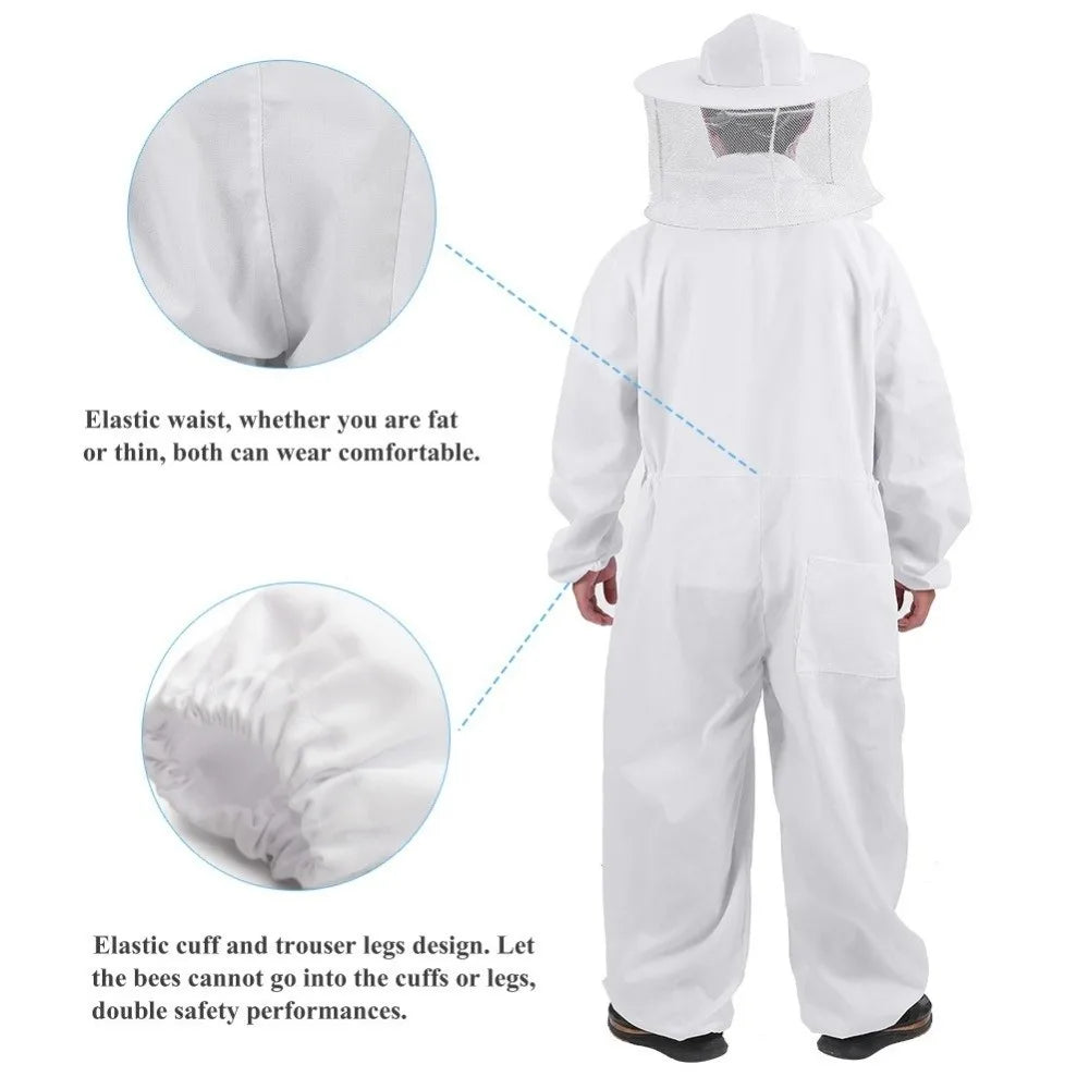 Professional Beekeeping Suit with Veil Hood | Breathable Jumpsuit