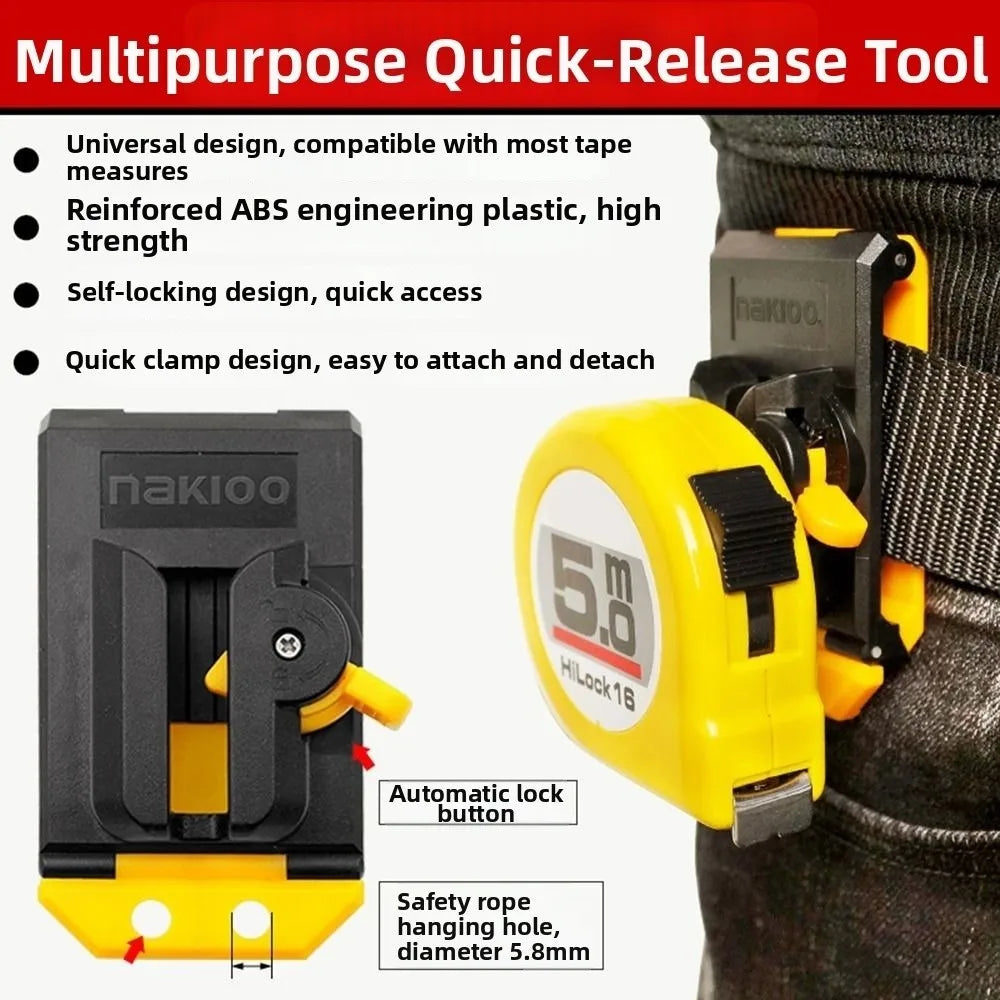 Quick Release Belt Clip Tape Measure Holder – ABS Non-Slip