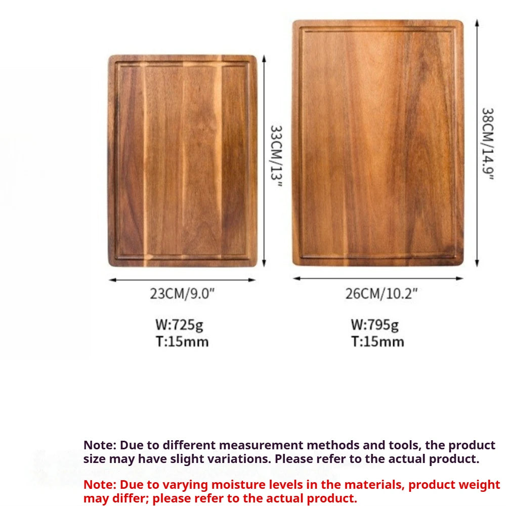 Wooden Cutting Board with Juice Grooves – Kitchen Chopping Tray Wooden Cutting Board Nixie