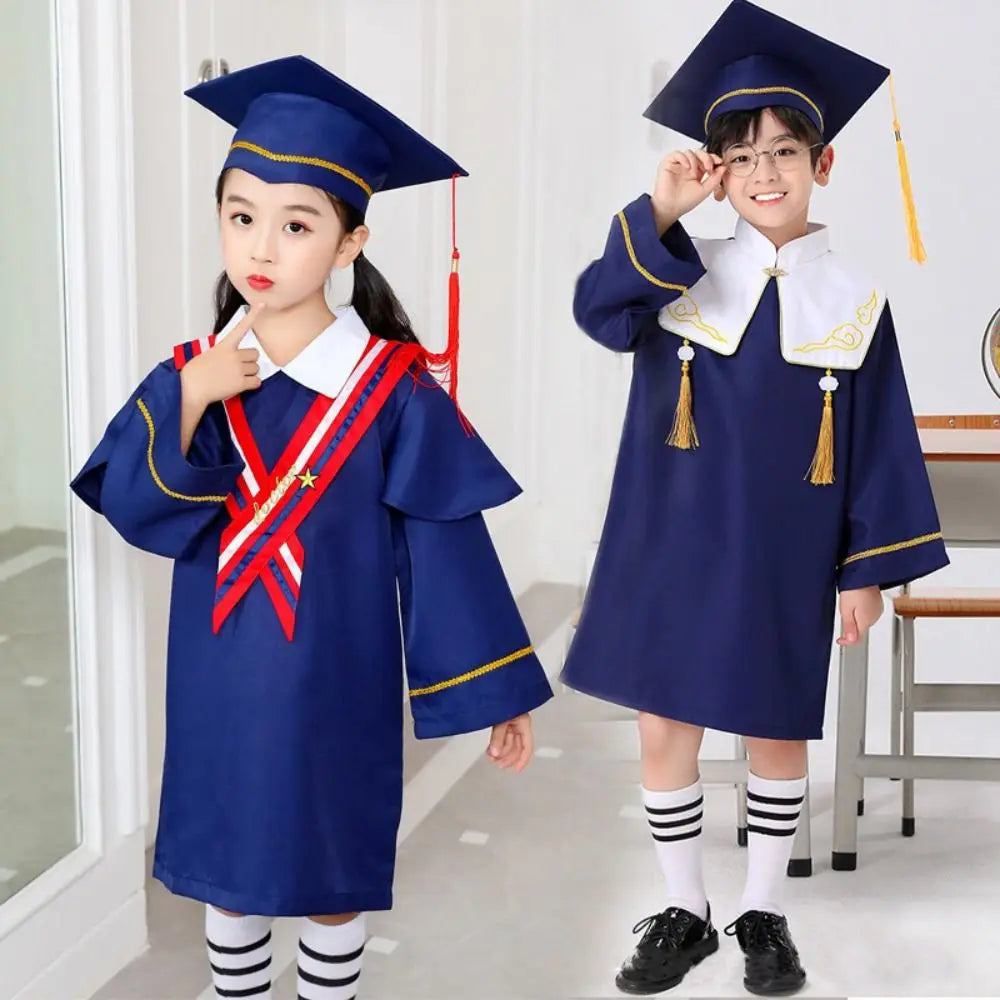 Kids Graduation Gown & Mortarboard Hat Set | Kindergarten Kids Graduation Gown Nixie
