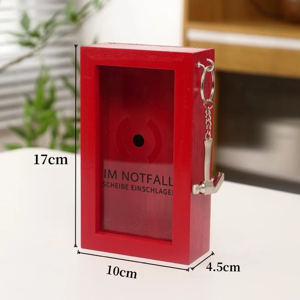 Break In Case of Emergency Wooden Gift Box with Hammer Novelty Gift Box Nixie