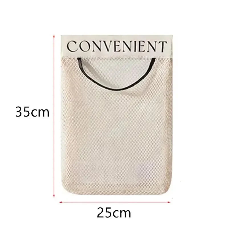 Wall Mount Mesh Bag Organizer – Grocery & Trash Bag Holder Bag Storage Organizer Nixie