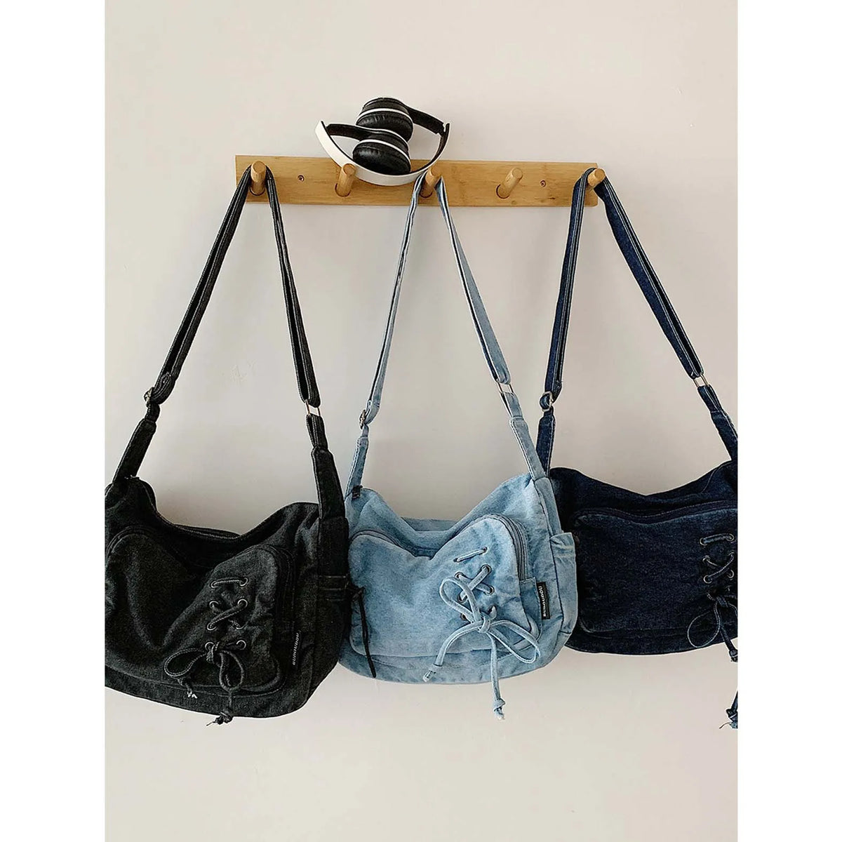 Korean Denim Crossbody Bag – Women's Multi-Pocket Shoulder Bag Denim Crossbody Bag Nixie