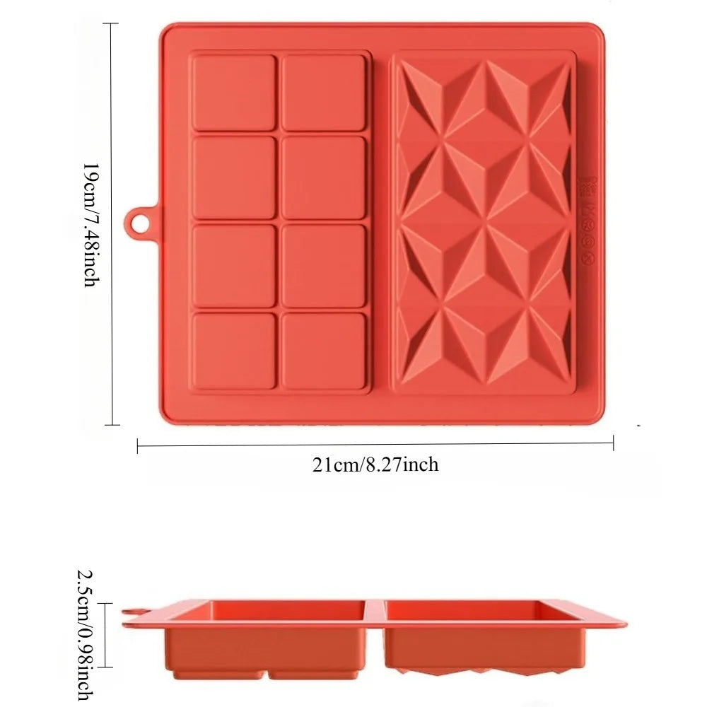 Dubai Chocolate Bar Silicone Mold – Large Pistachio Filling Mold Silicone Chocolate Mold Nixie