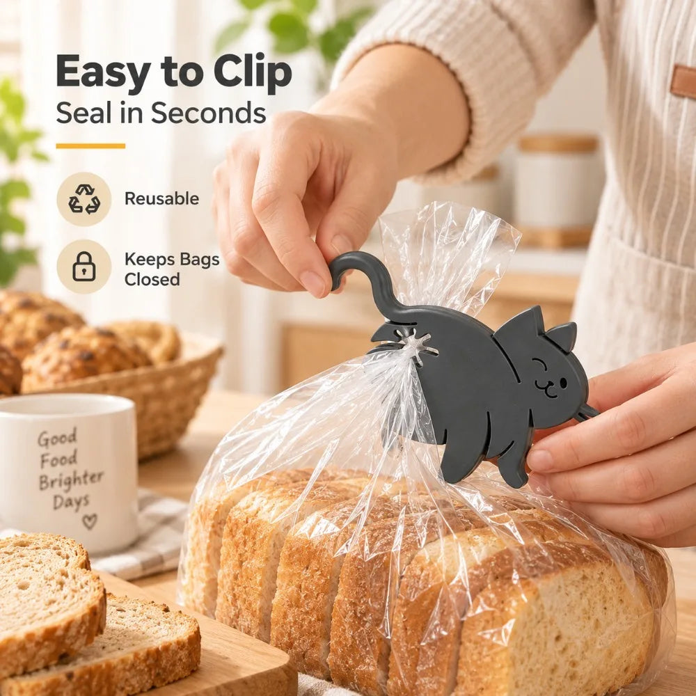 3D Cat Butt Bag Clips 2PCS – Novelty Kitchen Sealing Clamps Novelty Bag Clips Nixie