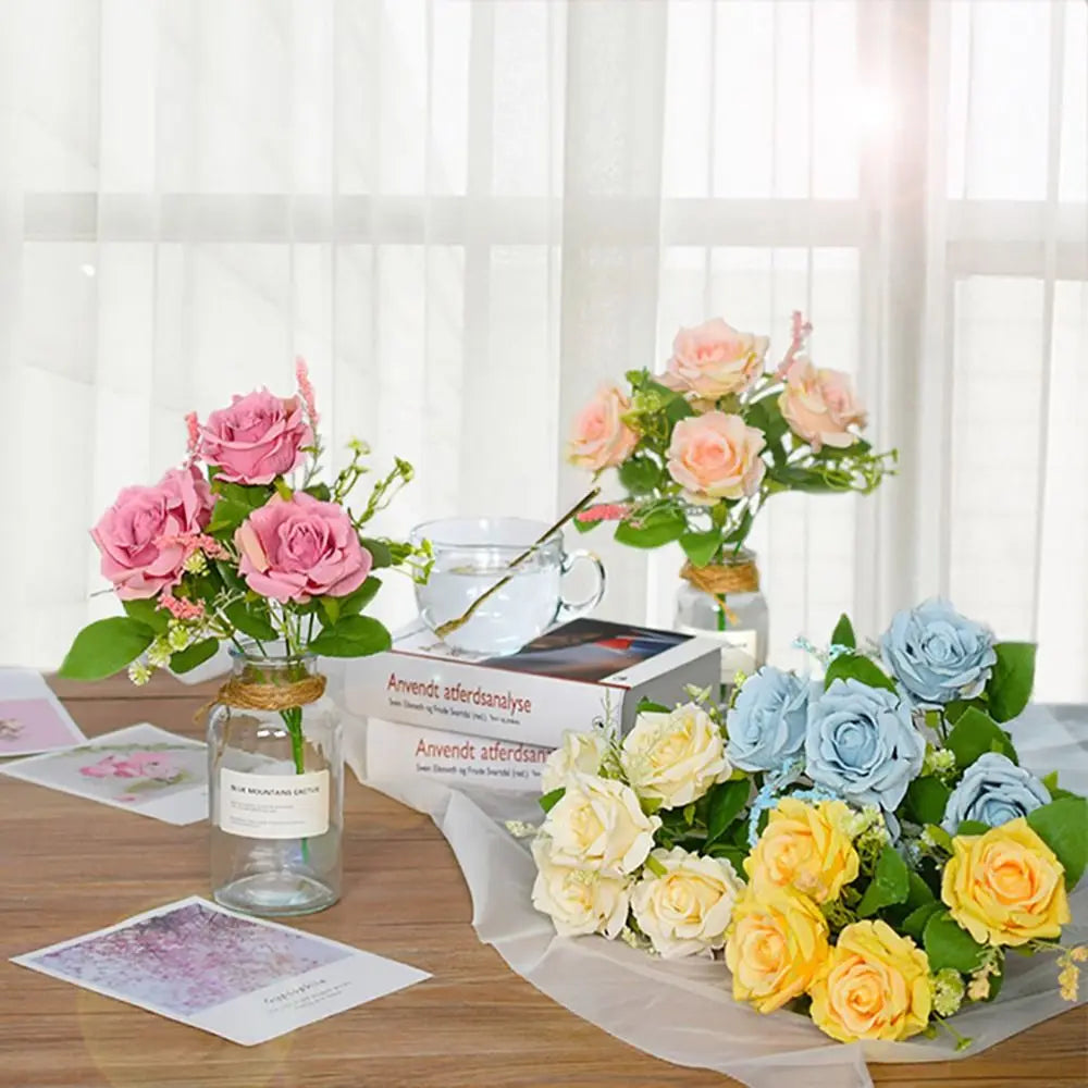 5-Head Silk Artificial Hydrangea Flowers – Wedding & Home Décor