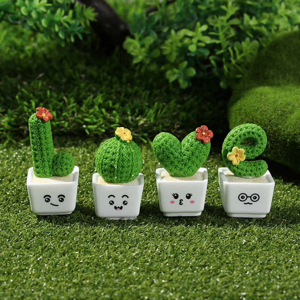 Fairy Garden Cactus Miniature Figurines – Micro Landscape Decor Miniature Figurines Nixie