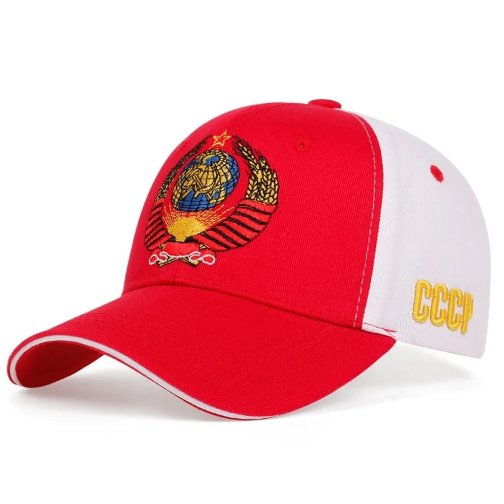 CCCP Embroidered Snapback Baseball Cap | Adjustable Cotton Hat Snapback Baseball Cap Nixie Red