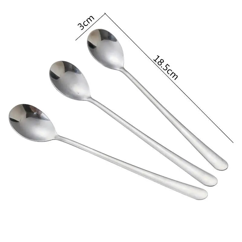 Stainless Steel Long Handle Spoons for Coffee & Ice Cream Kitchen Spoon Set Nixie