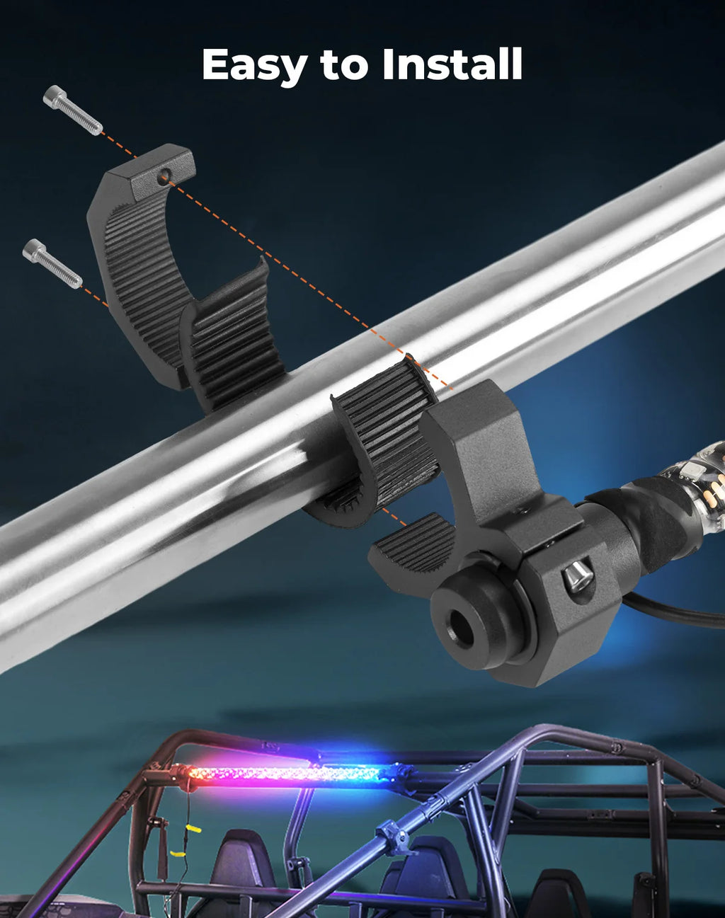 UTV 30" RGB LED Chase Light Bar – Brake & Turn Signal, IP67 UTV LED Light Bar Nixie