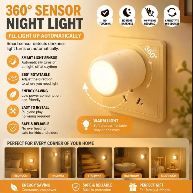 2PCS Auto Sensor LED Night Light for Kids & Nursery – 5V LED Night Light Nixie