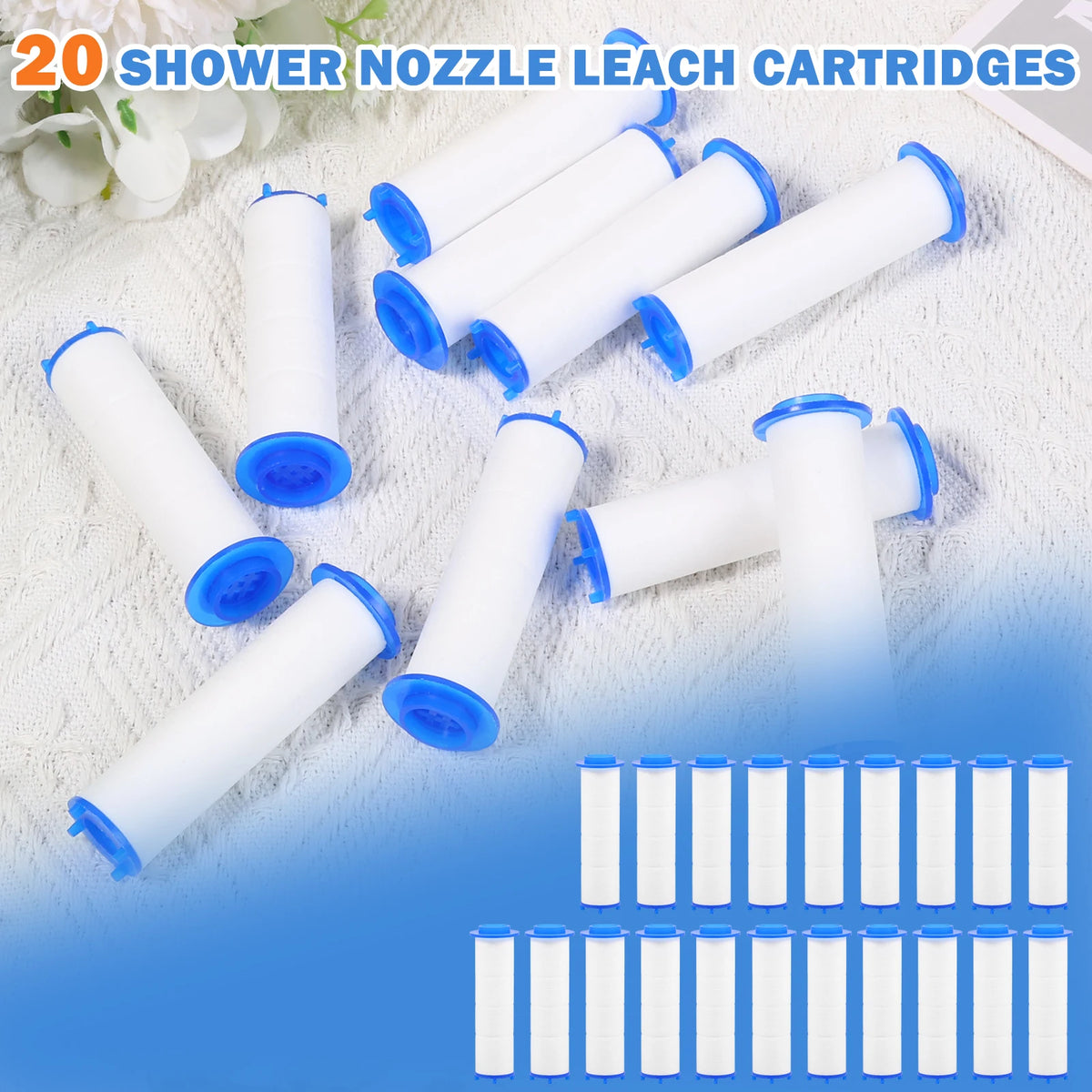 20Pcs PP Cotton Shower Head Filter Replacement Cartridges