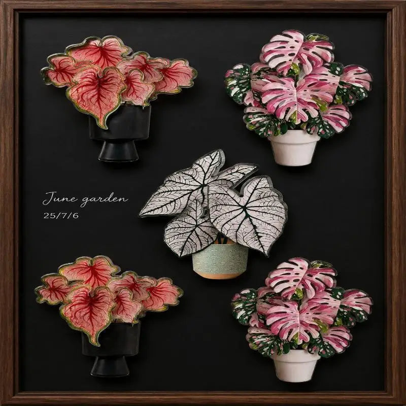 Rotatable Artificial Plant Fridge Magnet | Acrylic Tropical Decor Decorative Fridge Magnet Nixie
