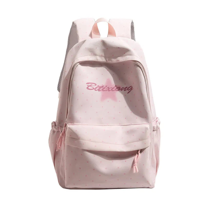 Girls Lightweight Polka Dot School Backpack 20–35L School Backpack Nixie