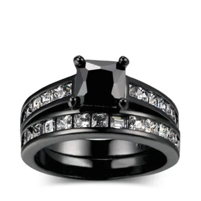 Women's Silver-Plated Bridal Ring Set | Sizes 6–10