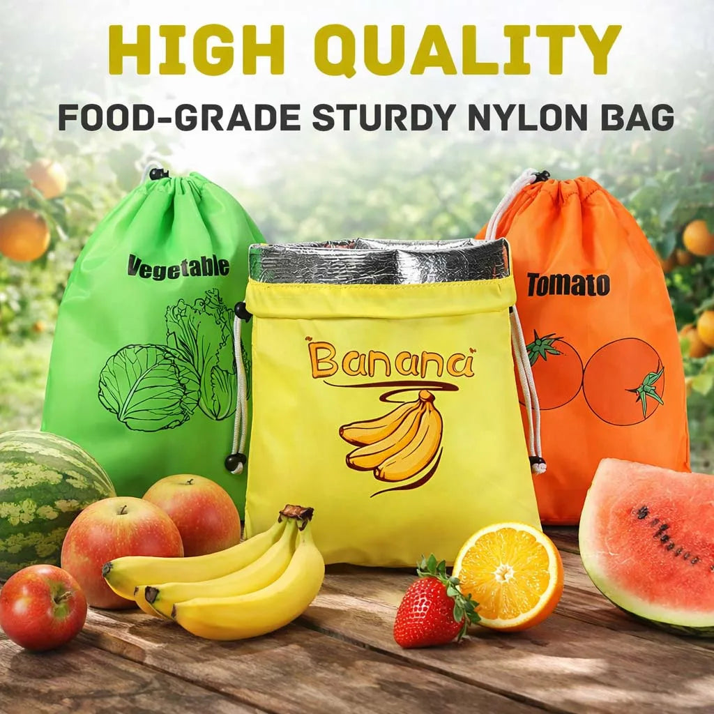 Reusable Eco-Friendly Produce Storage Bags | 1 or 3 Pack Produce Storage Bag Nixie