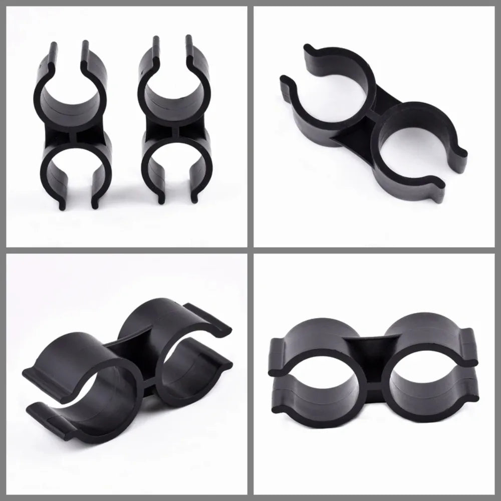 6pcs PVC Pipe Clamps 20/25mm Double U-Type Garden Irrigation Pipe Clamp Nixie