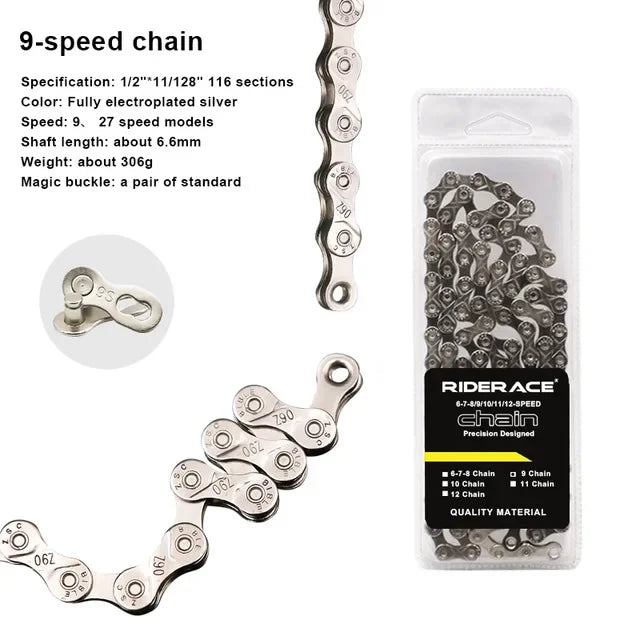 Ultralight Bicycle Chain 6-12 Speed 116 Links MTB Road Bike