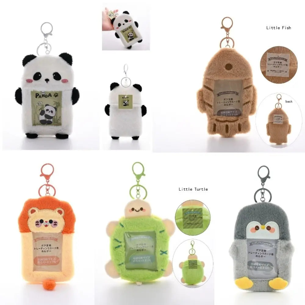 Cartoon Plush Photocard Holder with Keychain – Kpop Sleeve Photocard Holder Nixie