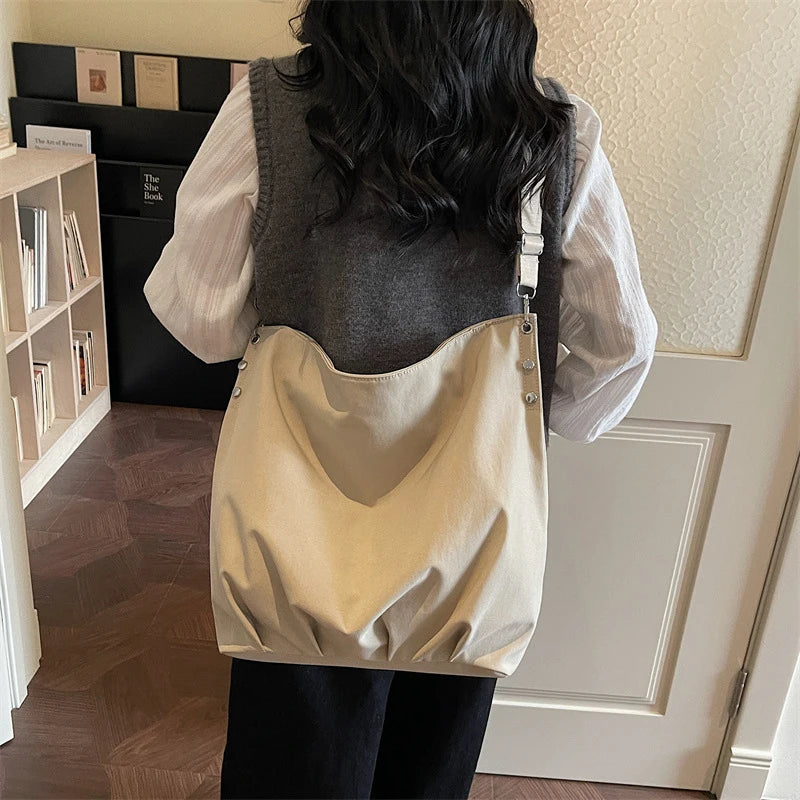 Large Canvas Shoulder Bag for Women | Casual Commuter Tote Canvas Shoulder Bag Nixie