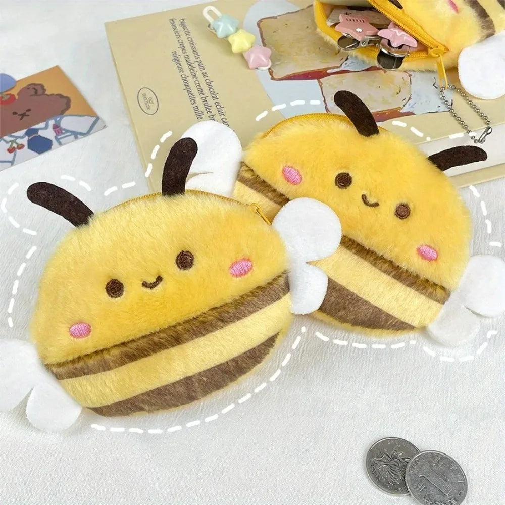 Cute Bee Coin Purse & Earphone Storage Bag – Yellow Coin Purse Pouch Nixie