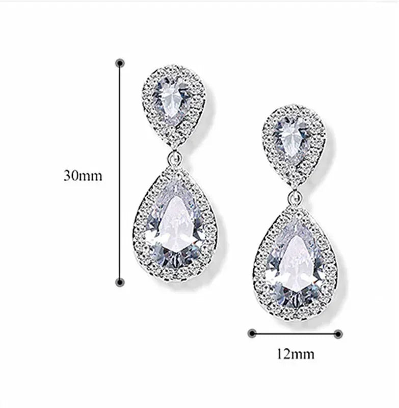 Green Water Drop Crystal Dangle Earrings | Zinc Alloy Rhinestone Crystal Dangle Earrings Nixie