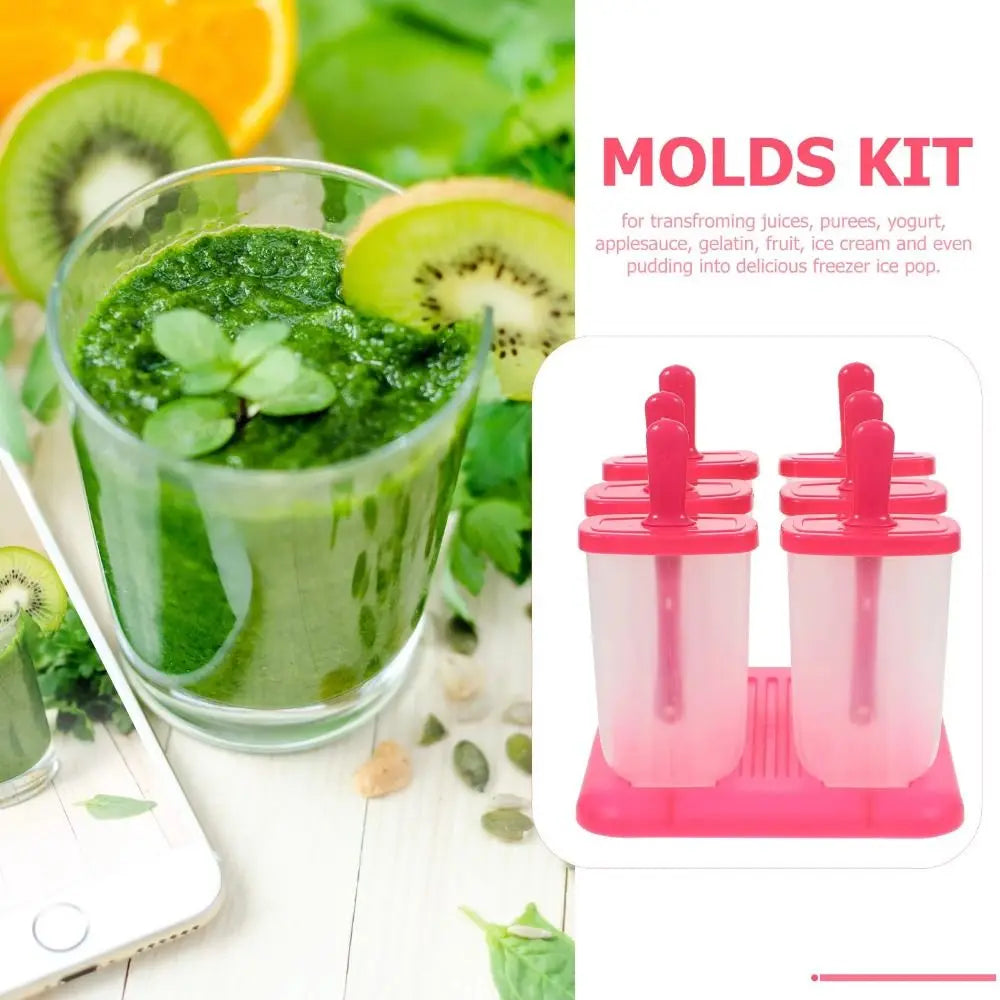 Reusable 6-Cavity Popsicle & Ice Cream Molds – Food-Grade DIY Ice Cream Mold Nixie