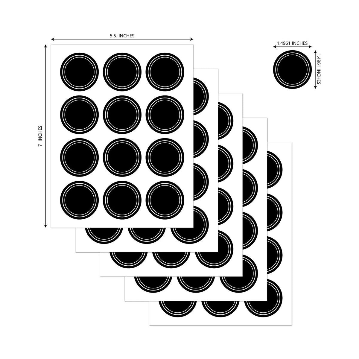 Round Blackboard Spice Labels – Reusable Waterproof Jar Stickers Kitchen Jar Labels Nixie