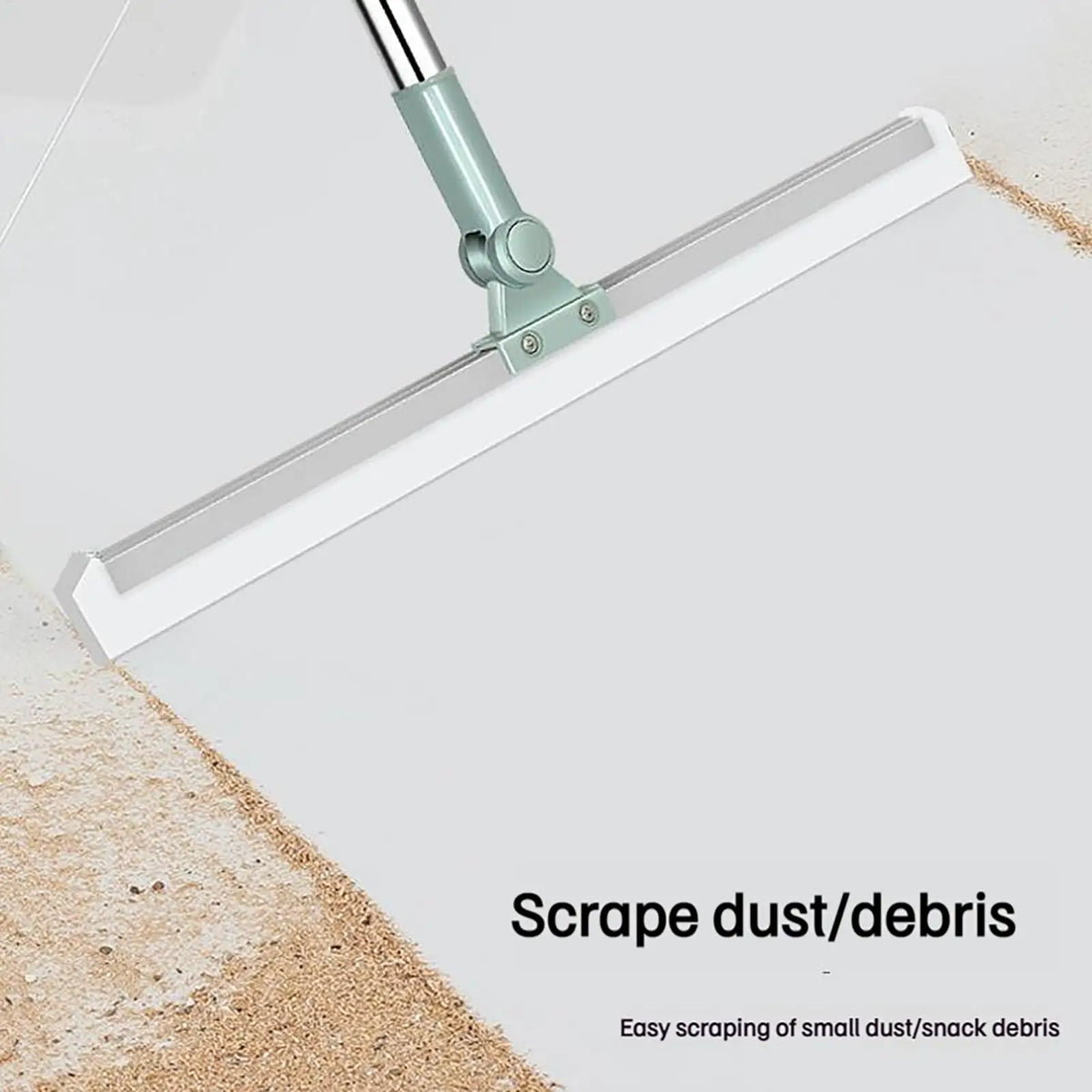 Silicone Floor Scrub Broom with Squeegee & Telescopic Handle
