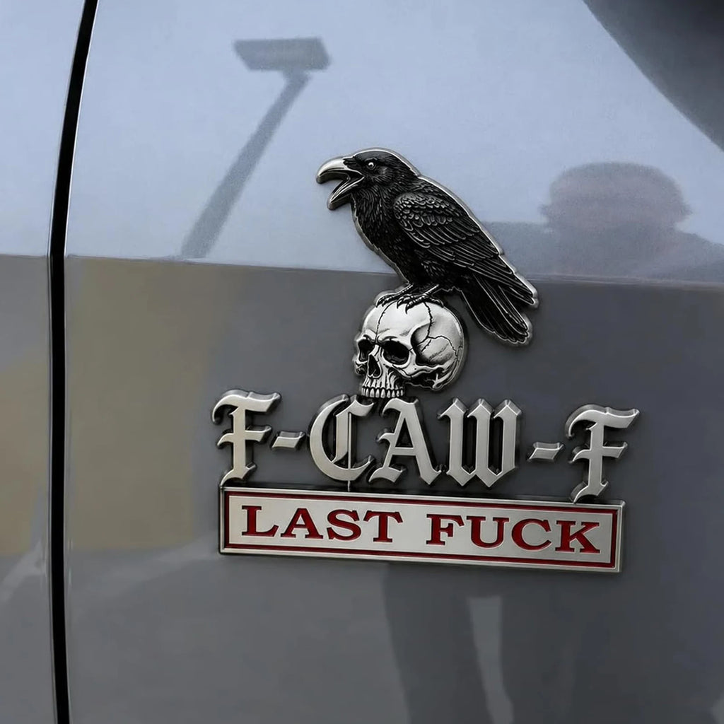 Crow Skull Car Badge Decal Sticker – Fits Car, Truck, SUV Car Badge Decal Nixie
