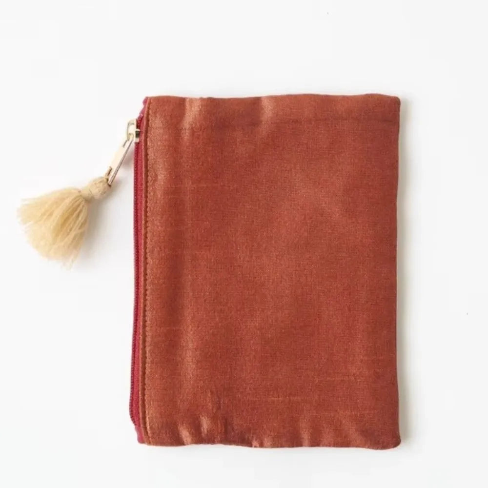 Hand-Embroidered Cosmetic Bag | Retro Fringe Playing Card Pouch Cosmetic Pouch Nixie