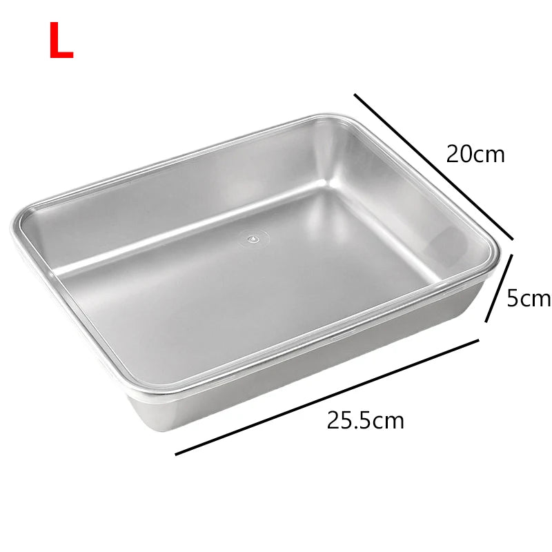 Stainless Steel Rectangular Tiramisu Mold & Cake Pan with Lid