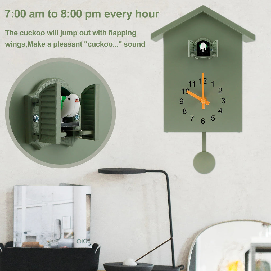 Cuckoo Wall Clock Battery Powered | Bird Chime Home Decor