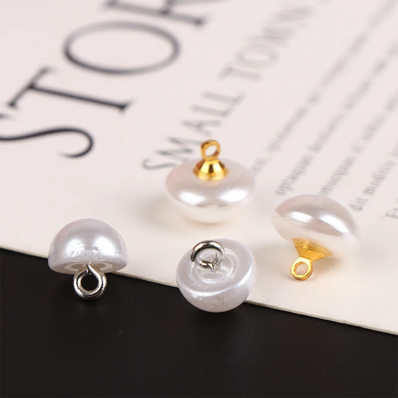 10Pcs Mushroom Faux Pearl Shank Buttons 10mm 12mm – DIY Sewing Decorative Sewing Buttons Nixie