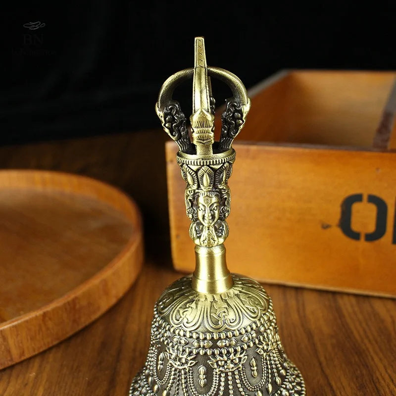 Tibetan Brass Vajra Bell & Dorje Set – Buddhist Meditation Chime Meditation Bell Set Nixie