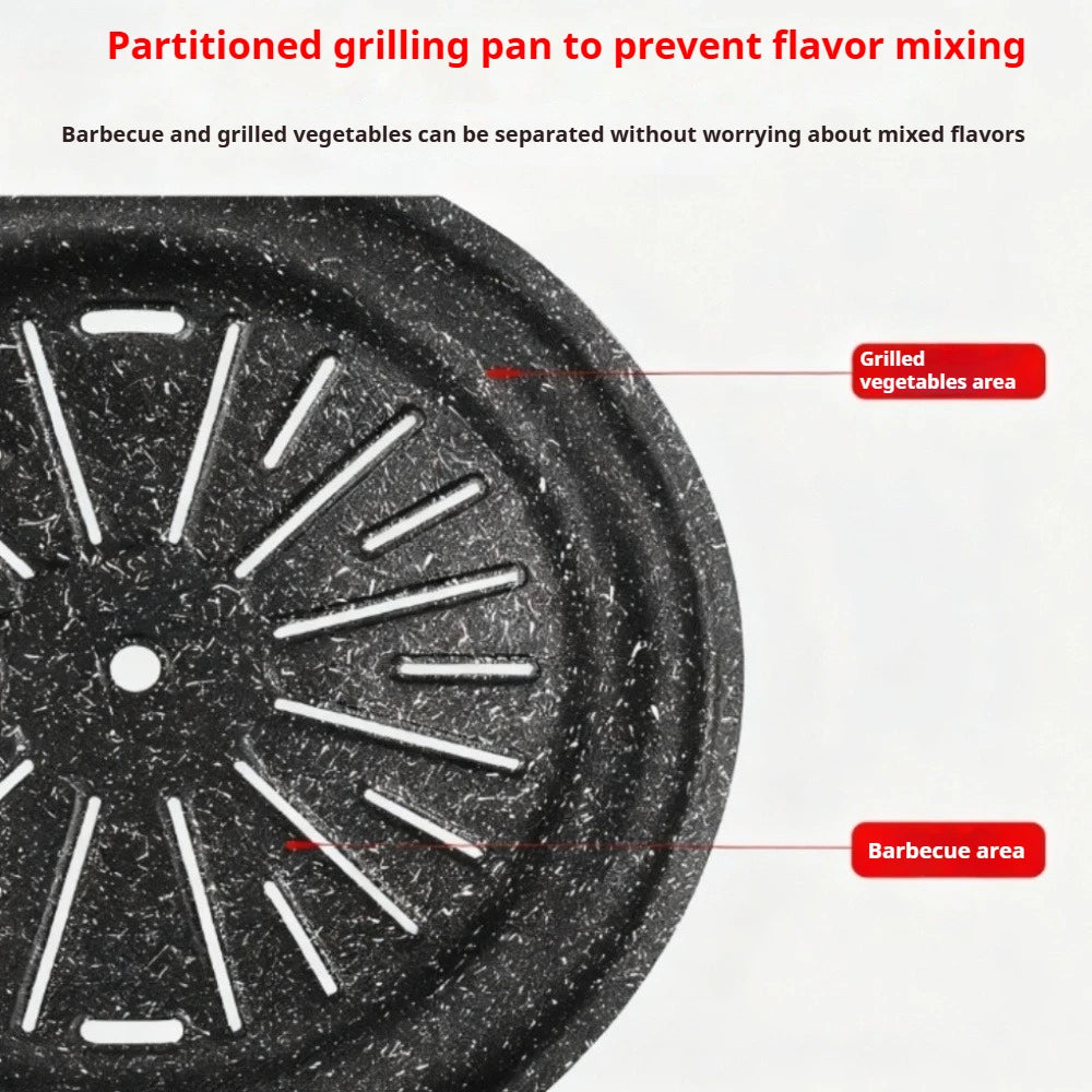 KOSUN Aluminum Round Nonstick BBQ Grill Pan – Camping & Outdoor BBQ Grill Pan Nixie