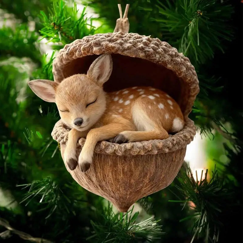 Animal Christmas Ornaments 2D Flat Acrylic Xmas Tree Pendants Christmas Ornament Nixie A2