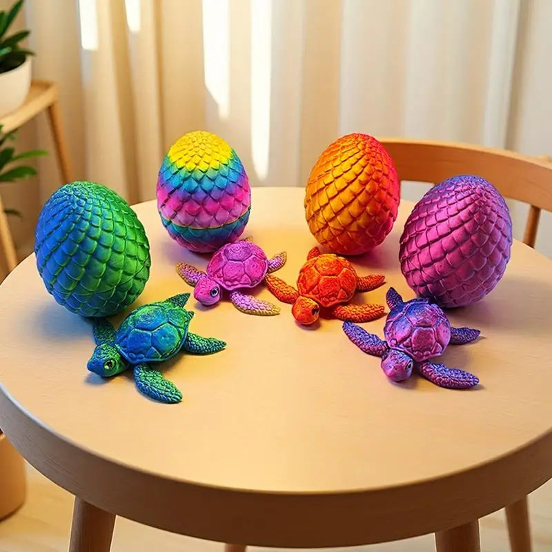 3D Printed Movable Sea Turtle Sculpture – Flexible Joint Ornament Decorative Figurine Nixie