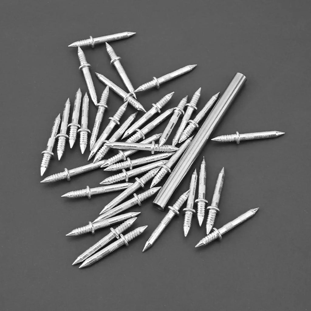 100Pcs Double-Head Skirting Nails with Sleeve – Rust-Proof Steel