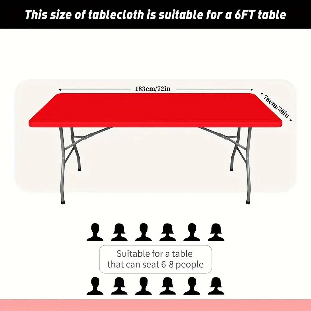 6FT Spandex Stretch Elastic Fitted Rectangle Tablecloth Fitted Tablecloth Nixie